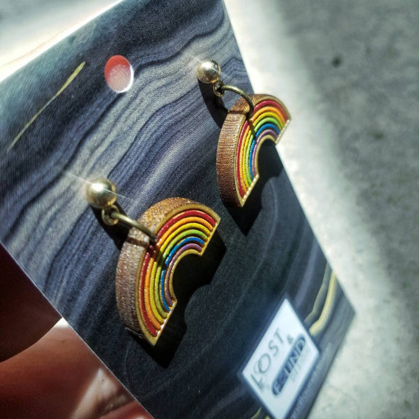 Small Rainbow dangle earrings