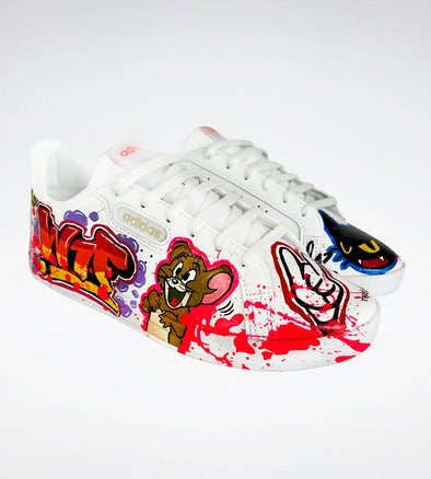 Hand-painted sneakers Tom & Jerry